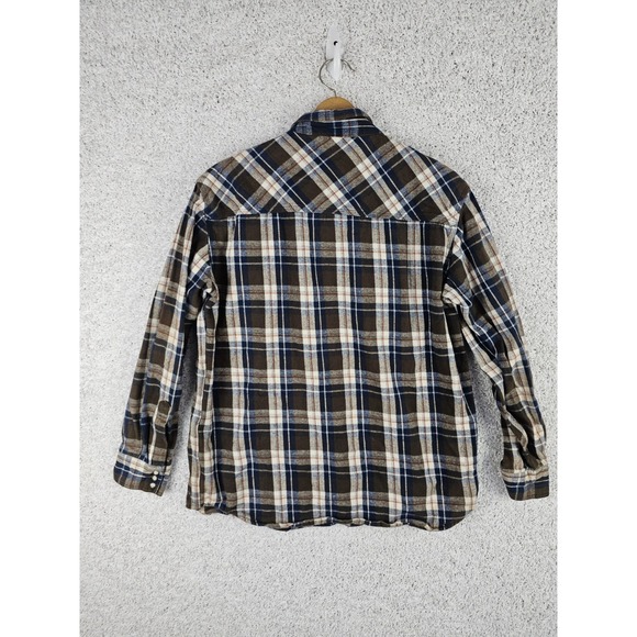 Vintage Five Brother Pearl Snap Flannel Shirt Mens Large Heavy Double Pockets - Picture 13 of 16